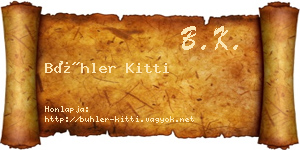 Bühler Kitti névjegykártya